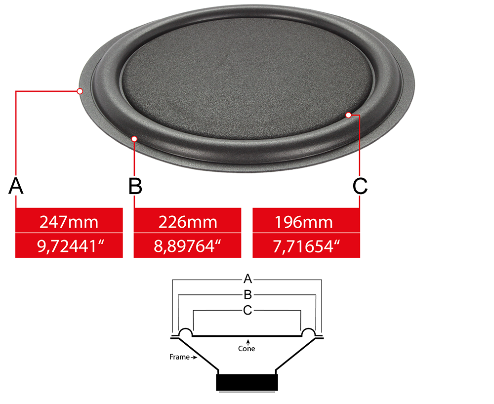 Bose Interaudio Alpha 4 (α-4) Passiv Membrane Massen
